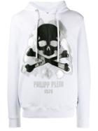 Philipp Plein Hoodie Sweatshirt Skull - White