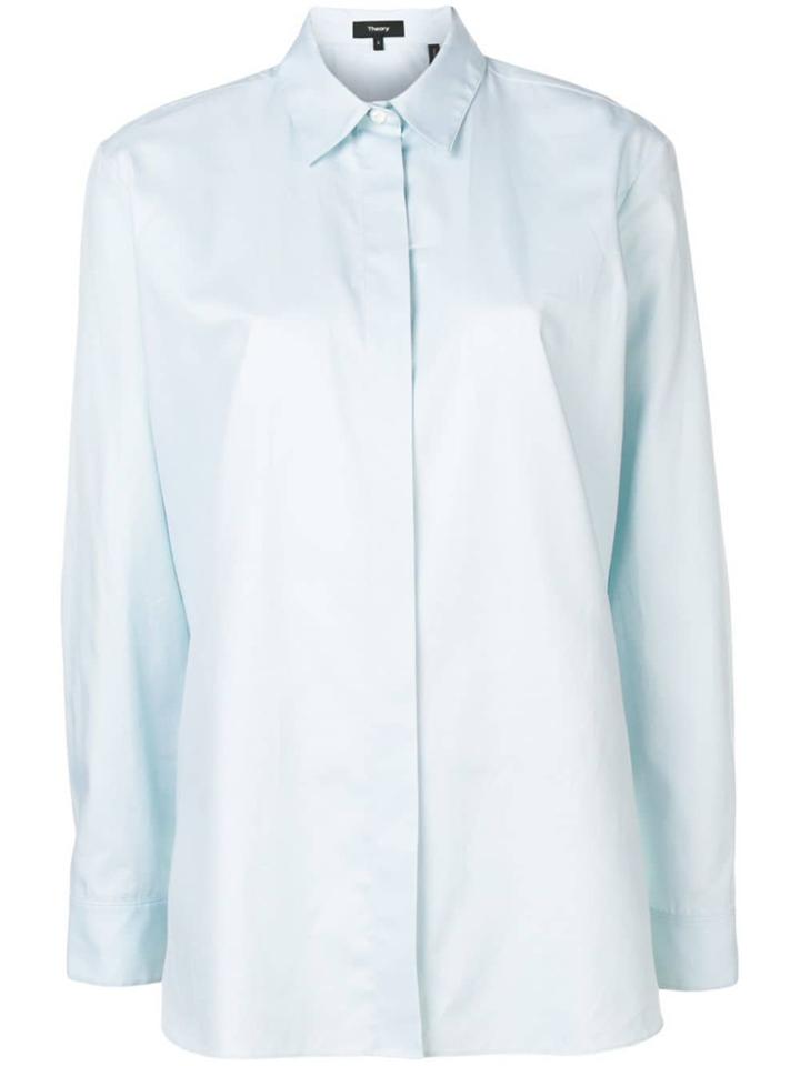 Theory Long-sleeve Fitted Shirt - Blue