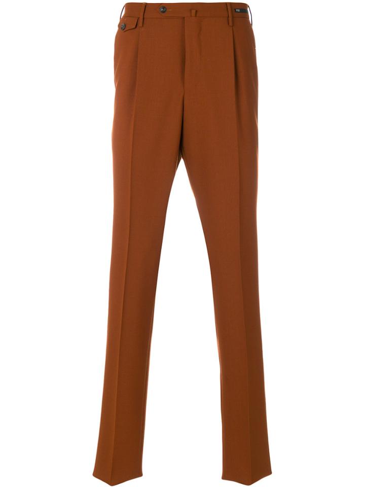 Pt01 Pleated Chinos - Brown