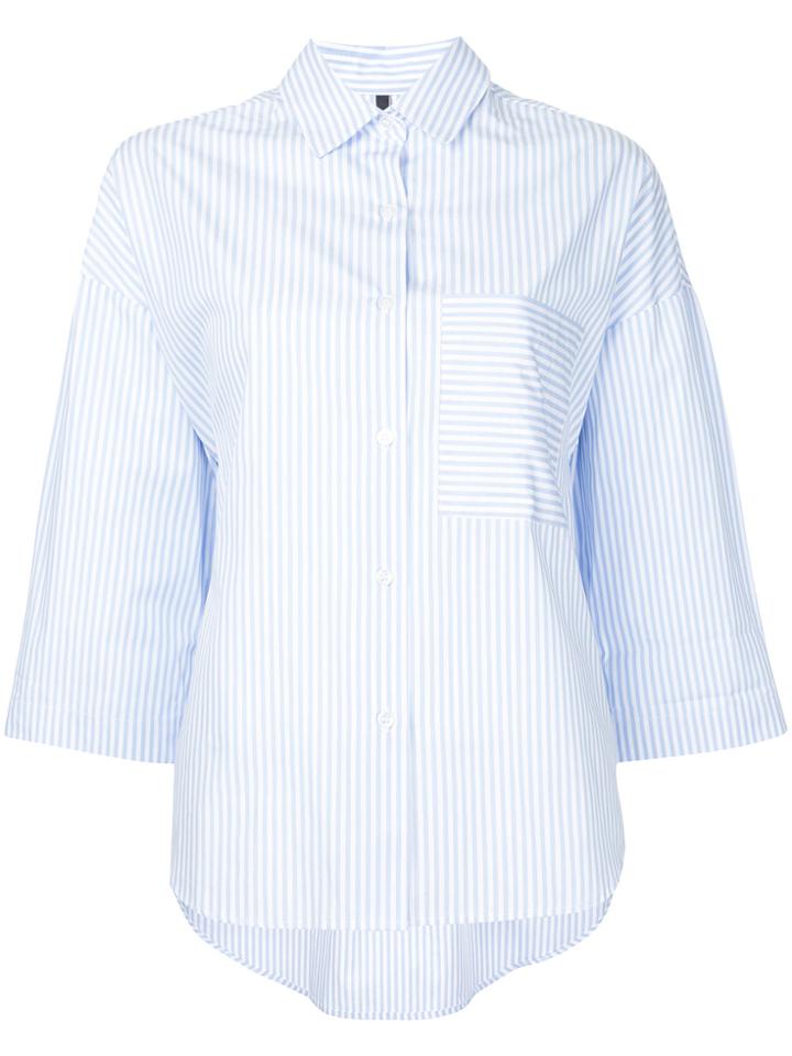 Nobody Denim Oversized Shirt Striped - Blue