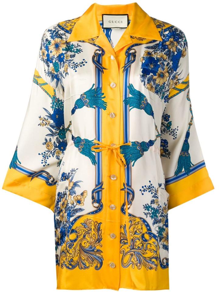 Gucci Printed Kimono Shirt - Yellow