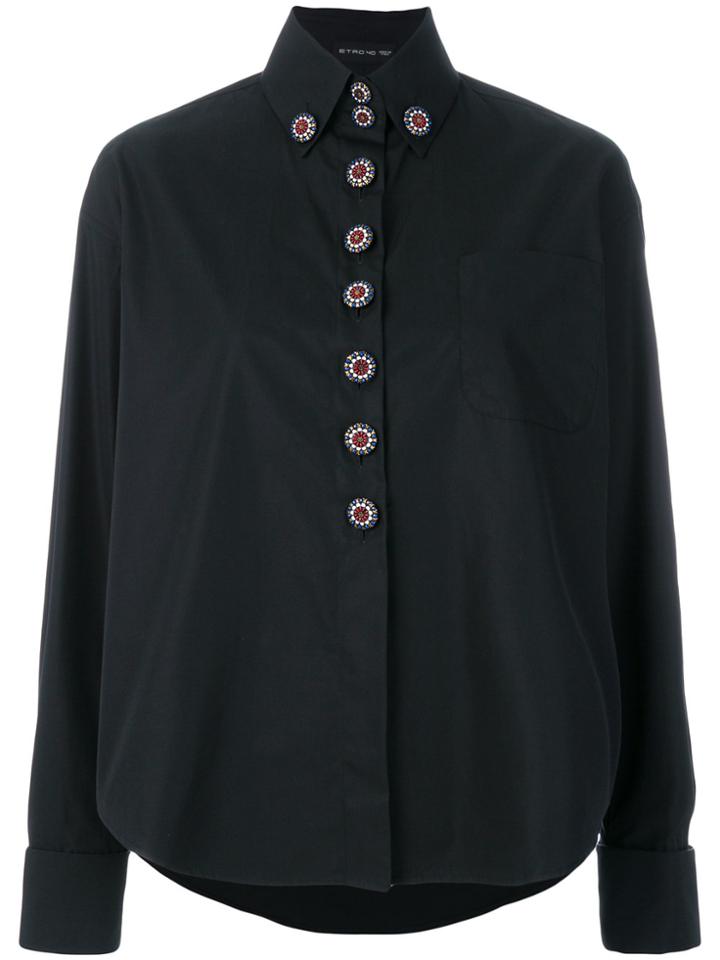 Etro Embellished Button Shirt - Black