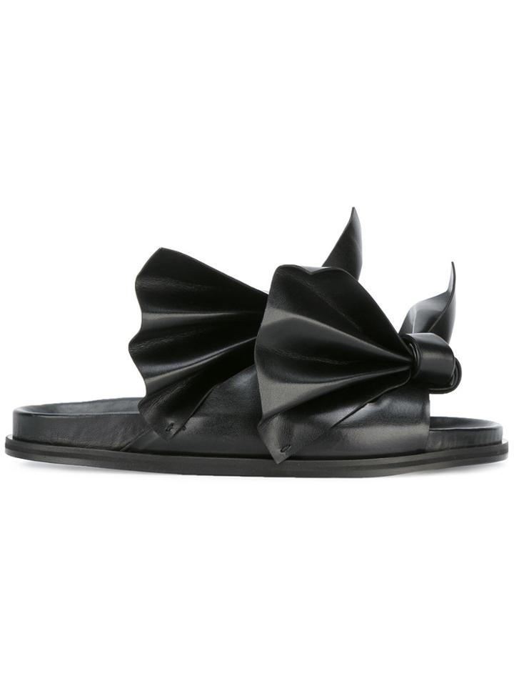 Cédric Charlier Bow Detail Sandals - Black