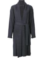 Denis Colomb Waist Tie Wrap Coat - Grey