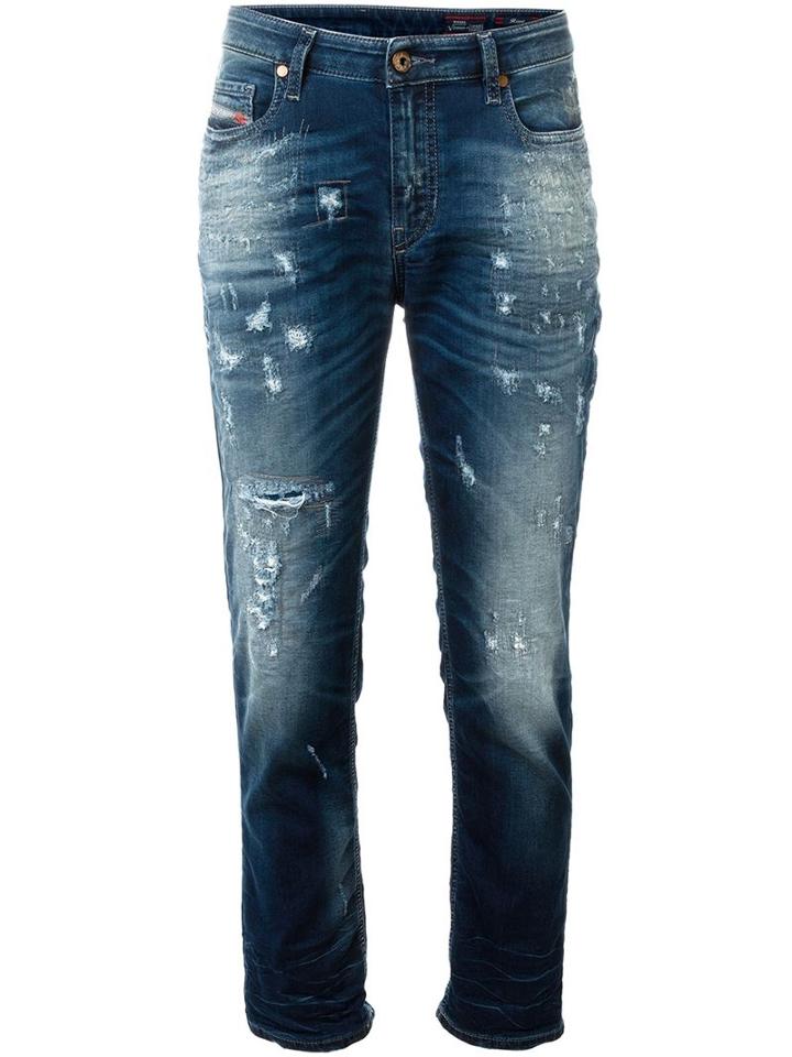 Diesel 'rizzo' Straight Jeans, Women's, Size: 27, Blue, Cotton/polyester/spandex/elastane