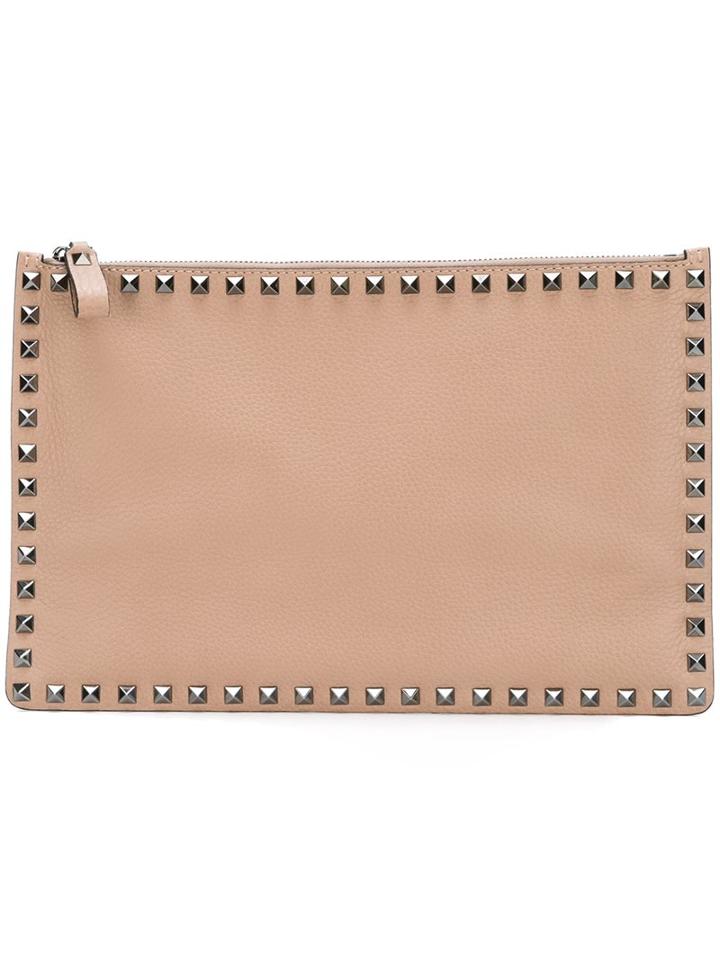 Valentino 'rockstud' Clutch, Women's, Nude/neutrals