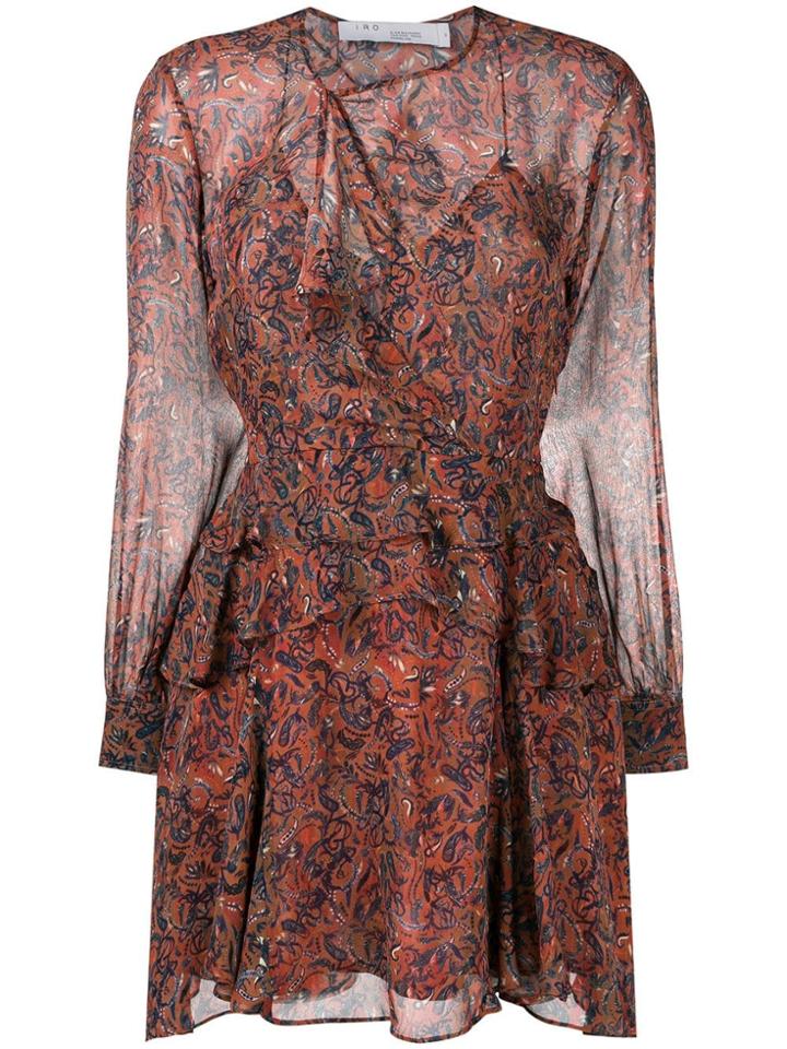 Iro Printed Ruffle Dress - Red