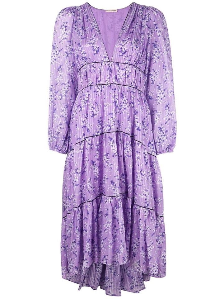 Ulla Johnson Floral Print Midi Dress - Purple