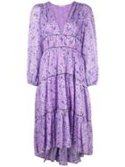 Ulla Johnson Floral Print Midi Dress - Purple