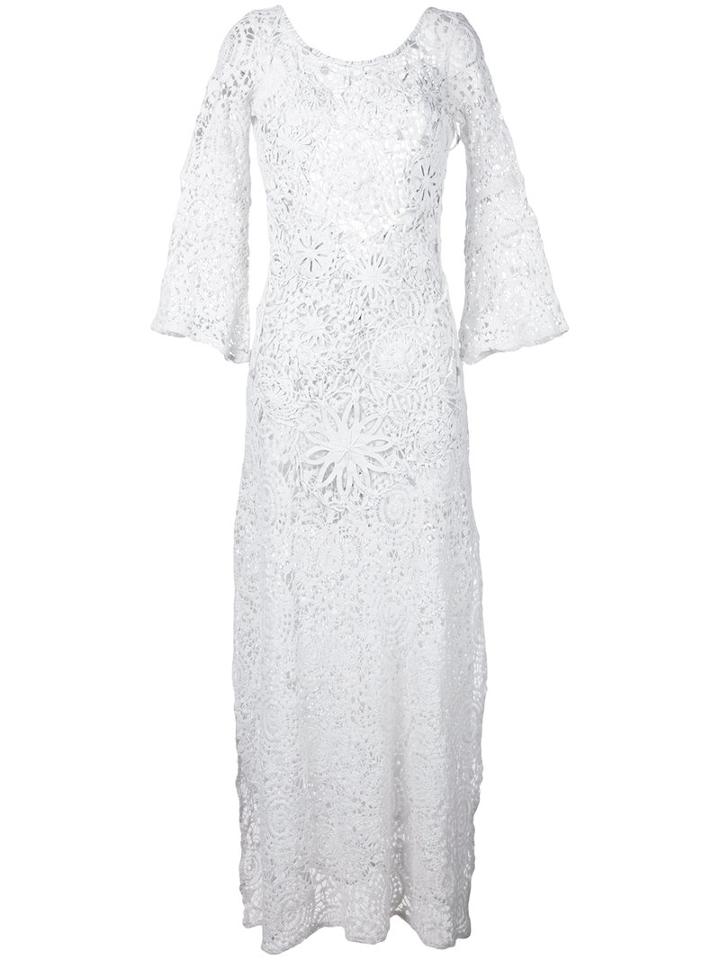 Anjuna - Floral Embroidery Dress - Women - Cotton/polyamide/polyester - Xs, White, Cotton/polyamide/polyester