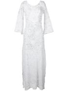 Anjuna - Floral Embroidery Dress - Women - Cotton/polyamide/polyester - Xs, White, Cotton/polyamide/polyester