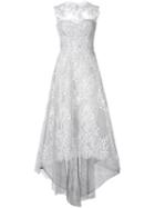 Monique Lhuillier Flared Lace Dress, Women's, Size: 6, White, Silk/cotton/nylon/viscose