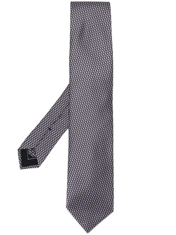 Brioni Geometric Pattern Tie - Grey
