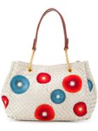 Bottega Veneta Vintage Embroidered Intrecciato Shoudler Bag - White