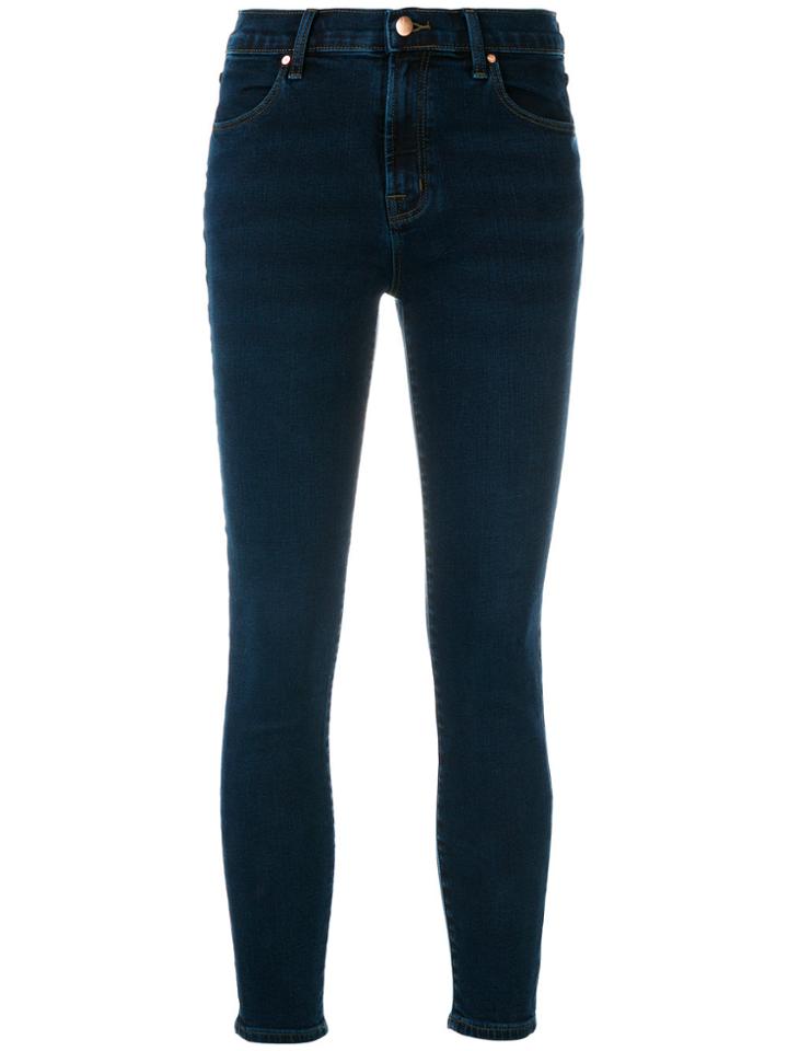 J Brand Cropped Skinny Jeans - Blue