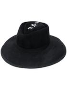 Gigi Burris Millinery Floral Embroidered Hat - Black