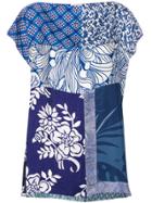 Pierre-louis Mascia Patch-work Floral Top - Blue