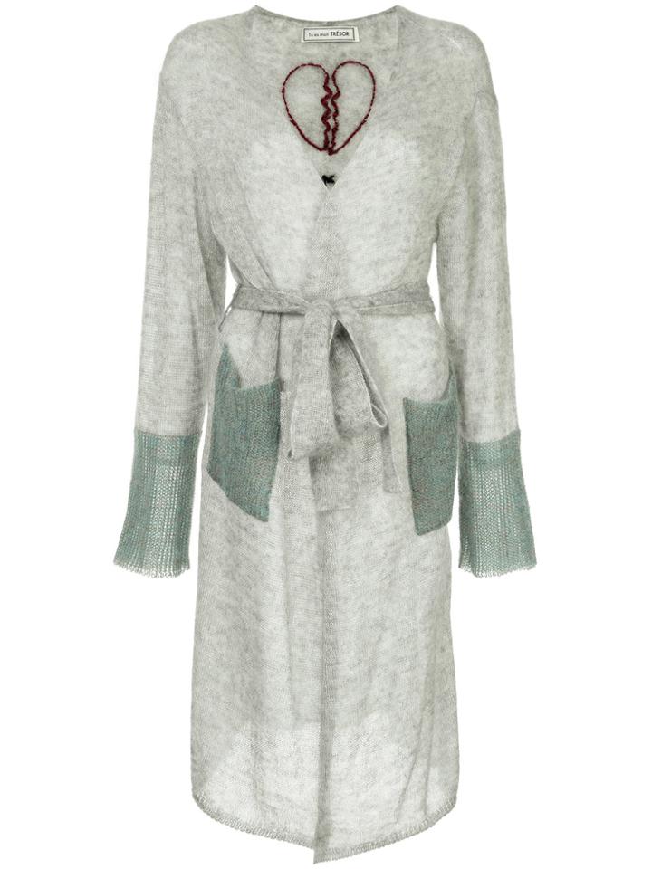Tu Es Mon Trésor Longline Cardigan - Grey