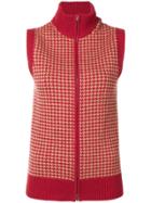 Holland & Holland Checked Knitted Top - Red