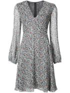 Derek Lam V-neck Ruched Bodice Dress - Black