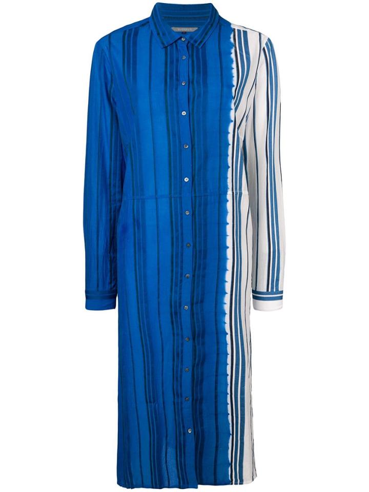Suzusan Two-tone Shirt Dress - Blue