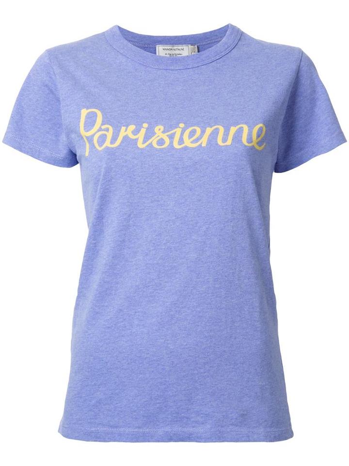 Maison Kitsuné Parisienne Print T-shirt, Women's, Size: Medium, Pink/purple, Cotton
