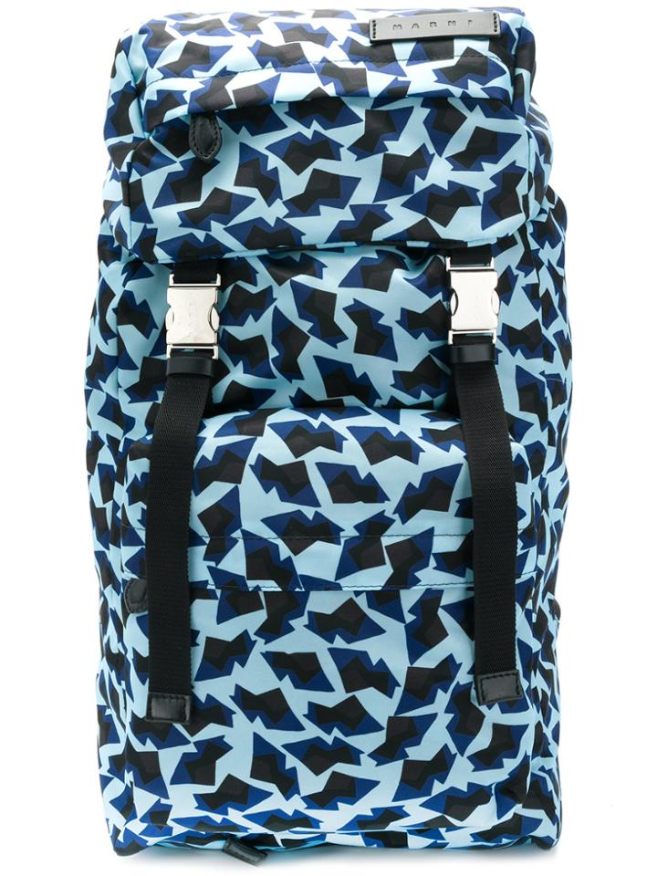 Marni Printed Backpack - Blue
