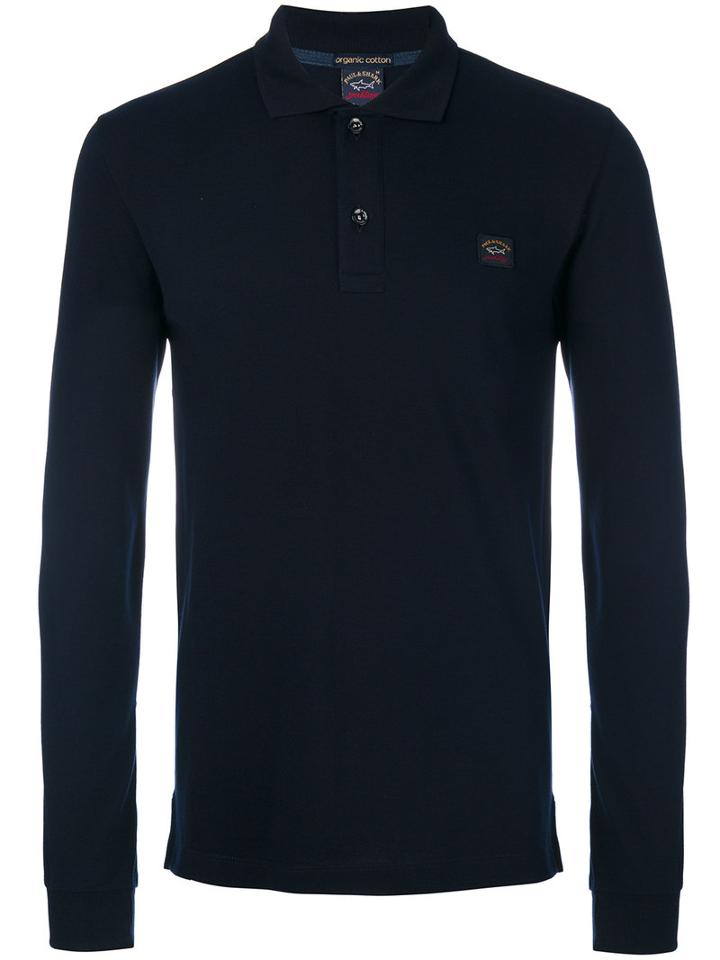 Paul & Shark - Longsleeved Polo Shirt - Men - Cotton - Xxxl, Blue, Cotton