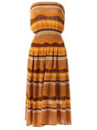 Gig Strapless Midi Dress, Women's, Size: P, Brown, Viscose