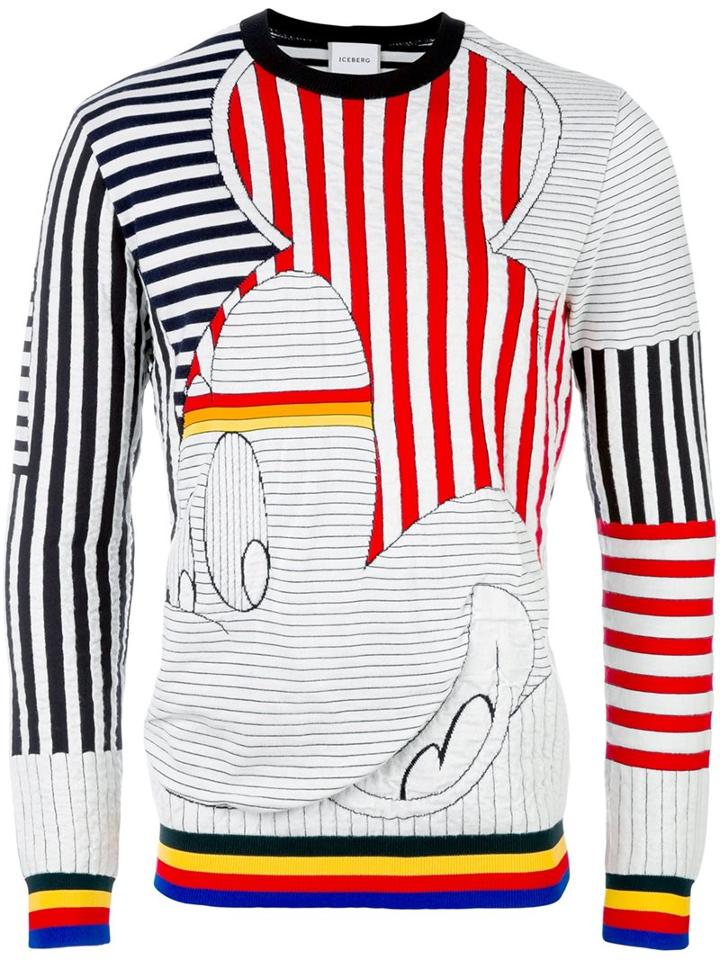 Iceberg (white) 'mikey Mouse' Sweatshirt, Men's, Size: 4, Polyamide/virgin Wool