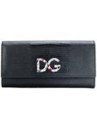 Dolce & Gabbana Logo Plaque Flap Purse - Black