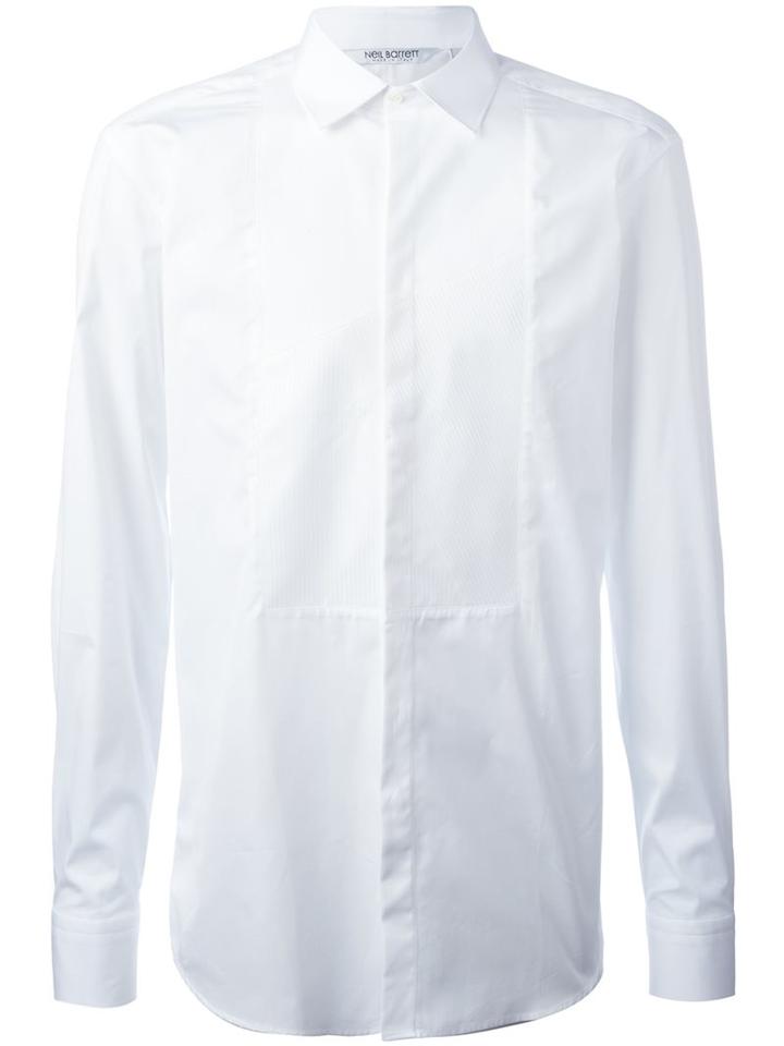 Neil Barrett Plain Shirt, Men's, Size: 42, White, Cotton