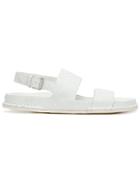 Del Carlo Snakeskin Effect Buckle Sandals - White