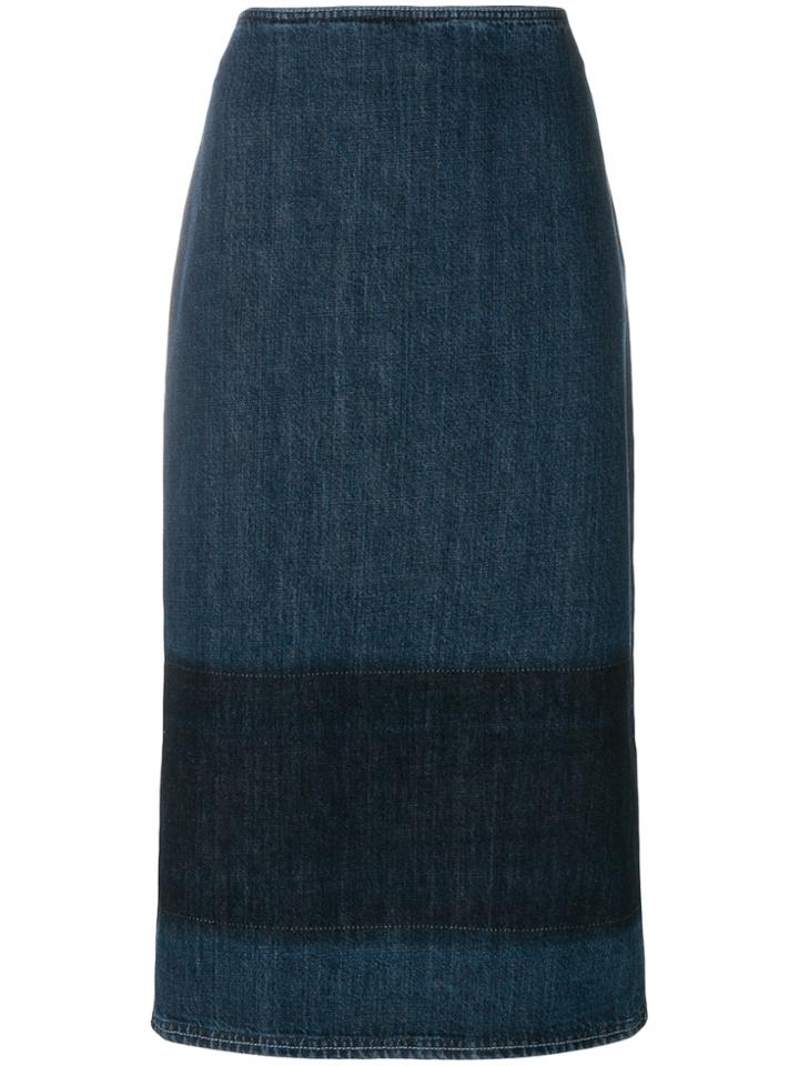 Marni Contrast Band Denim Skirt - Blue