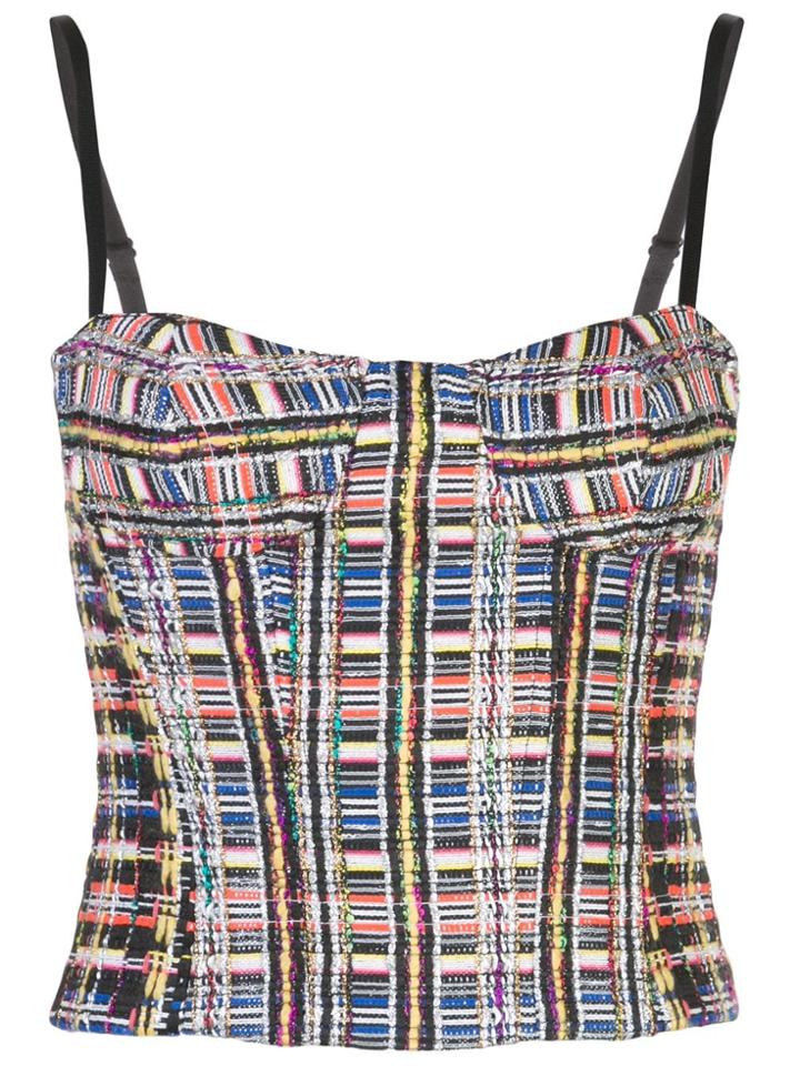 Milly Bustier Spaghetti Strap Top - Black