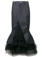 Junya Watanabe Tailored Layered Tulle Skirt - Grey