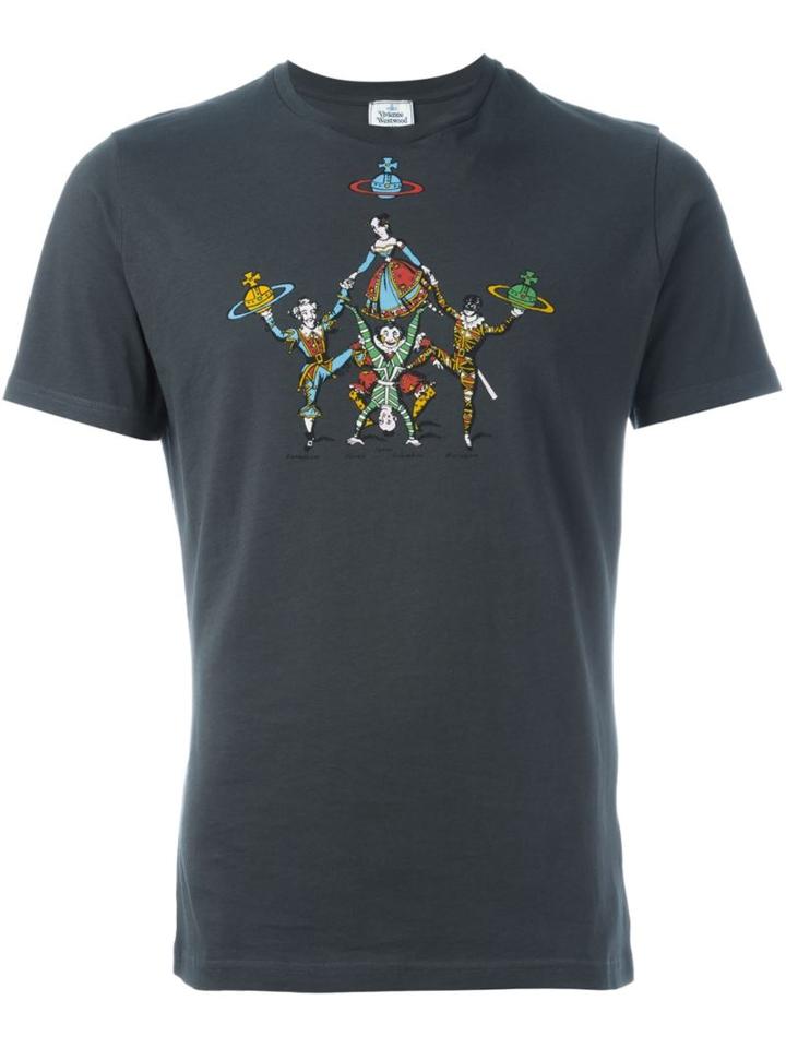 Vivienne Westwood Man Harlequin Print T-shirt, Men's, Size: Large, Grey, Cotton