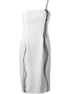 Jean Louis Scherrer Vintage Waterfall Beaded Dress, Women's, Size: 46, White