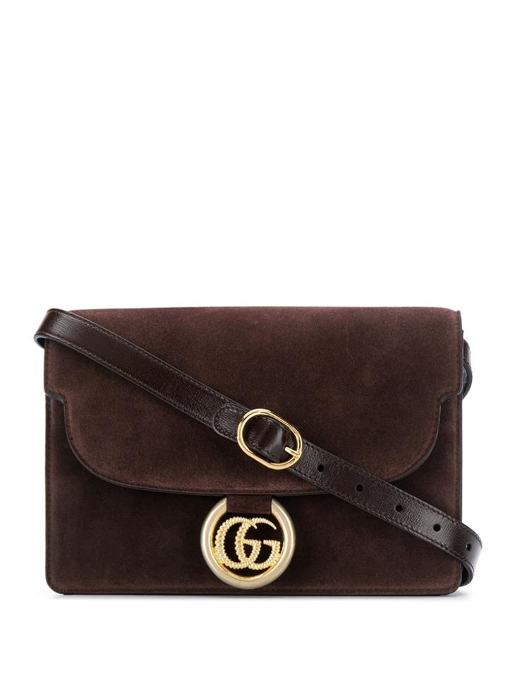 Gucci Small Gg Shoulder Bag - Brown