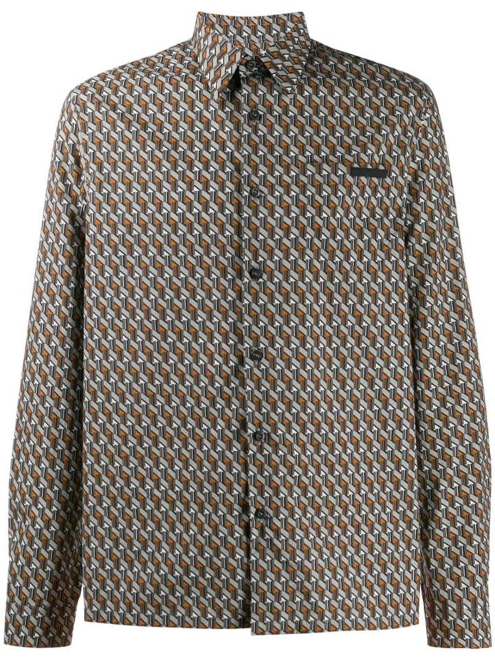 Prada Geometric Pattern Shirt - Grey