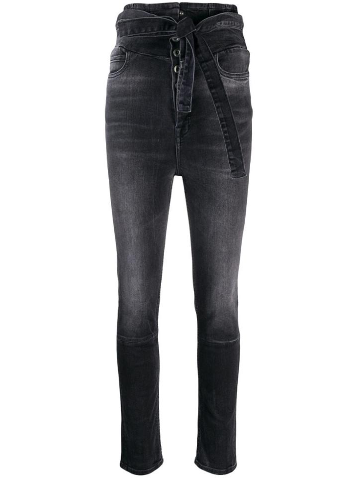 Unravel Project Belted Skinny Jeans - Blue