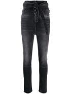 Unravel Project Belted Skinny Jeans - Blue