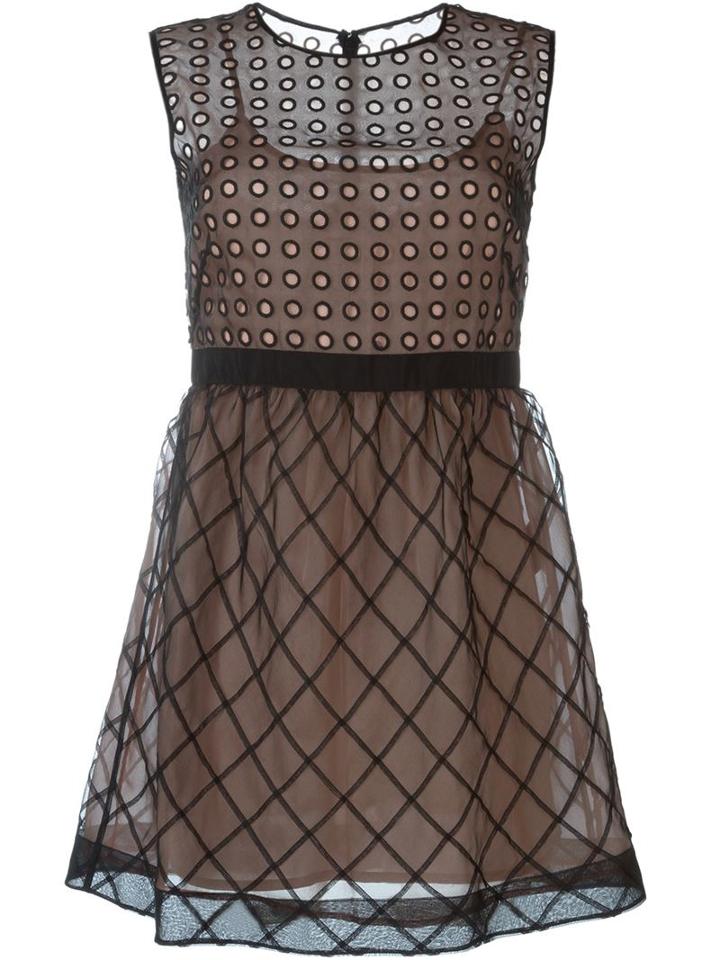 Red Valentino Embroidered Flared Short Dress