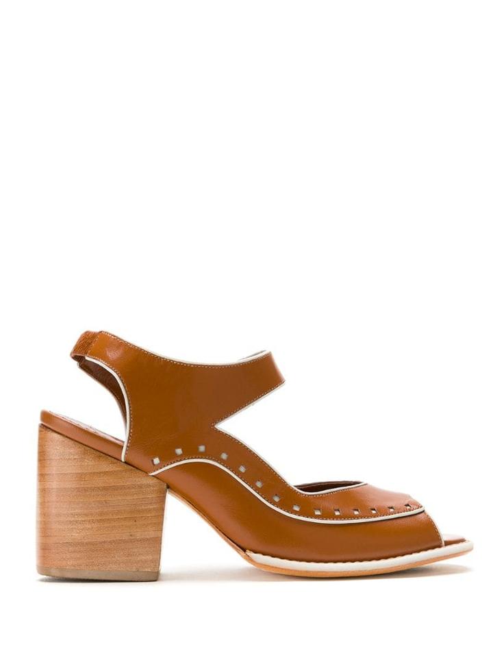 Sarah Chofakian Savoy Panelled Sandals - Brown