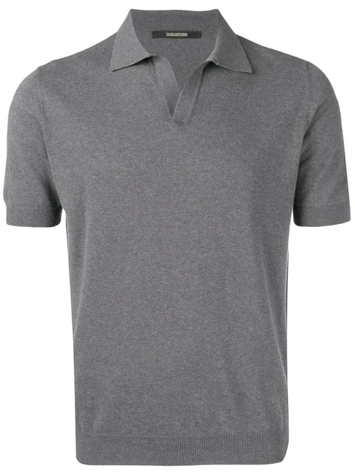 Tagliatore Fine Knit Polo Shirt - Grey