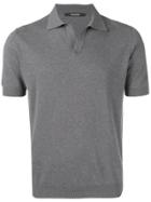 Tagliatore Fine Knit Polo Shirt - Grey