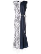 Junya Watanabe Contrast Lace-detail Dress - Blue