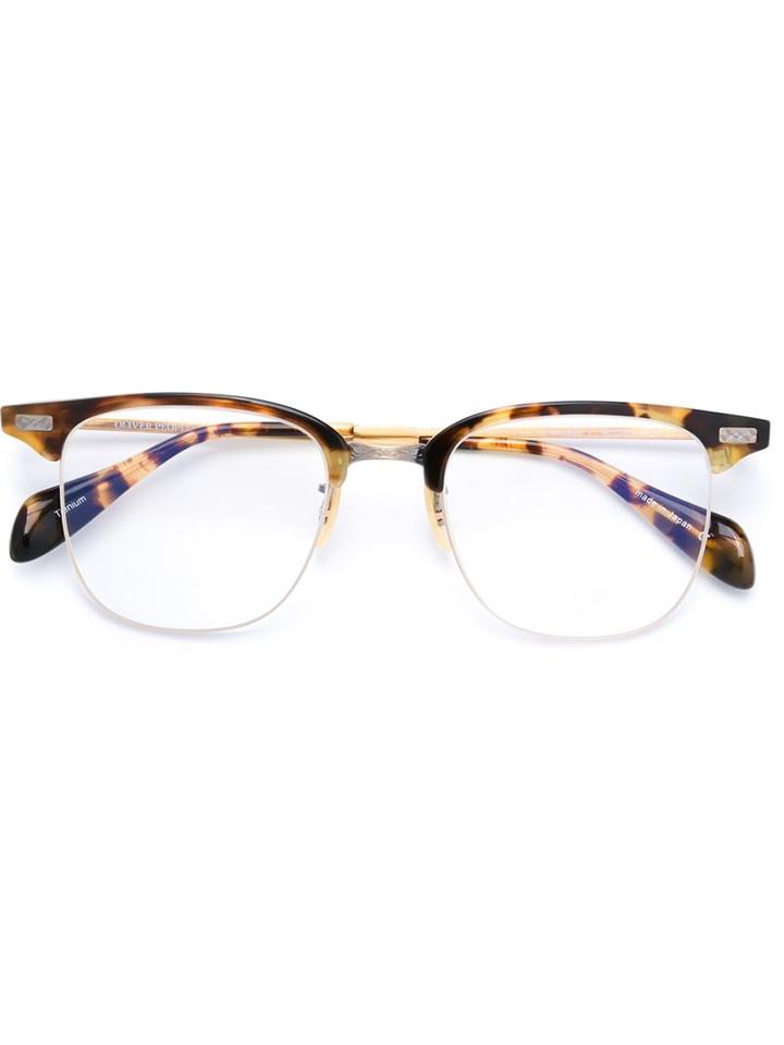 Oliver Peoples 'executive I' Glasses, Brown, Acetate/titanium