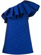 P.a.r.o.s.h. One Shoulder Ruffle Dress - Blue