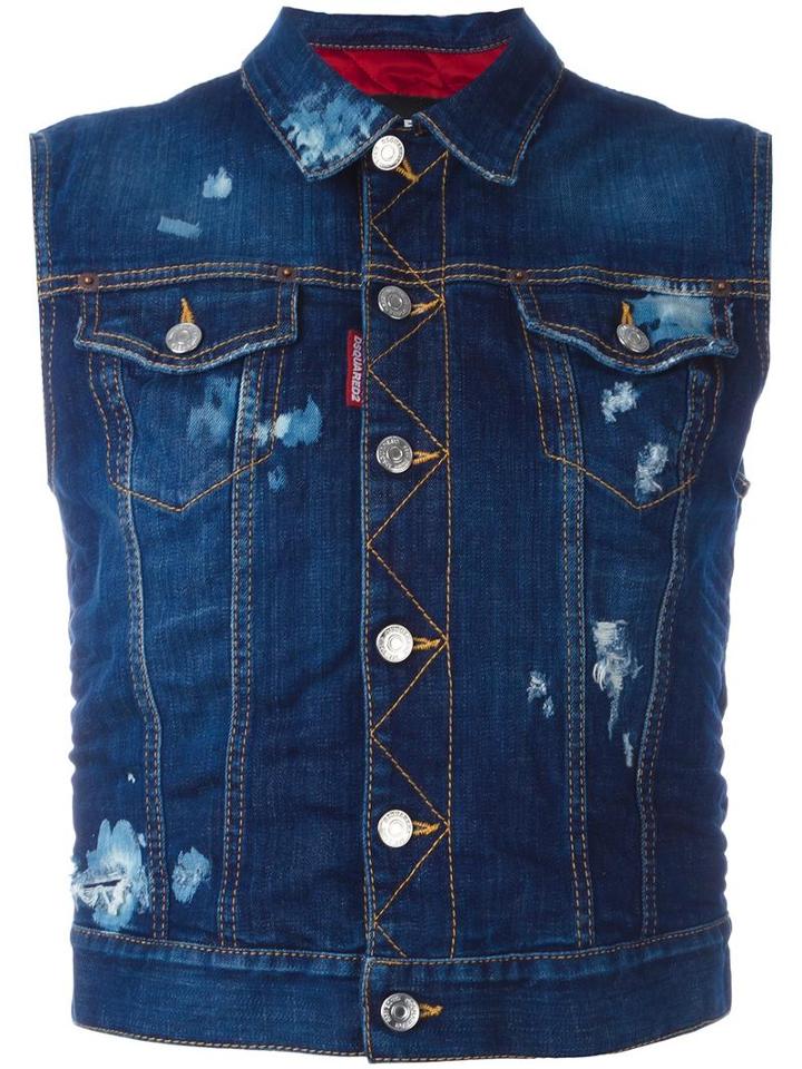 Ski Sleeveless Denim Jacket, Women's, Size: 42, Blue, Cotton/spandex/elastane/polyester, Dsquared2